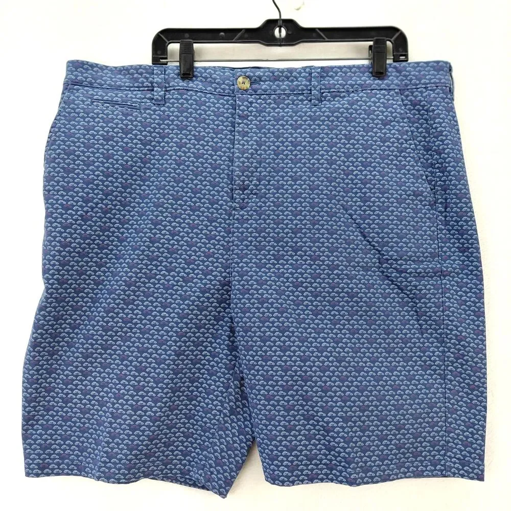 Johnnie-O Mens Size 40 Blue Golf Shorts Fahrvergnugen VW Bug Car All Over Print